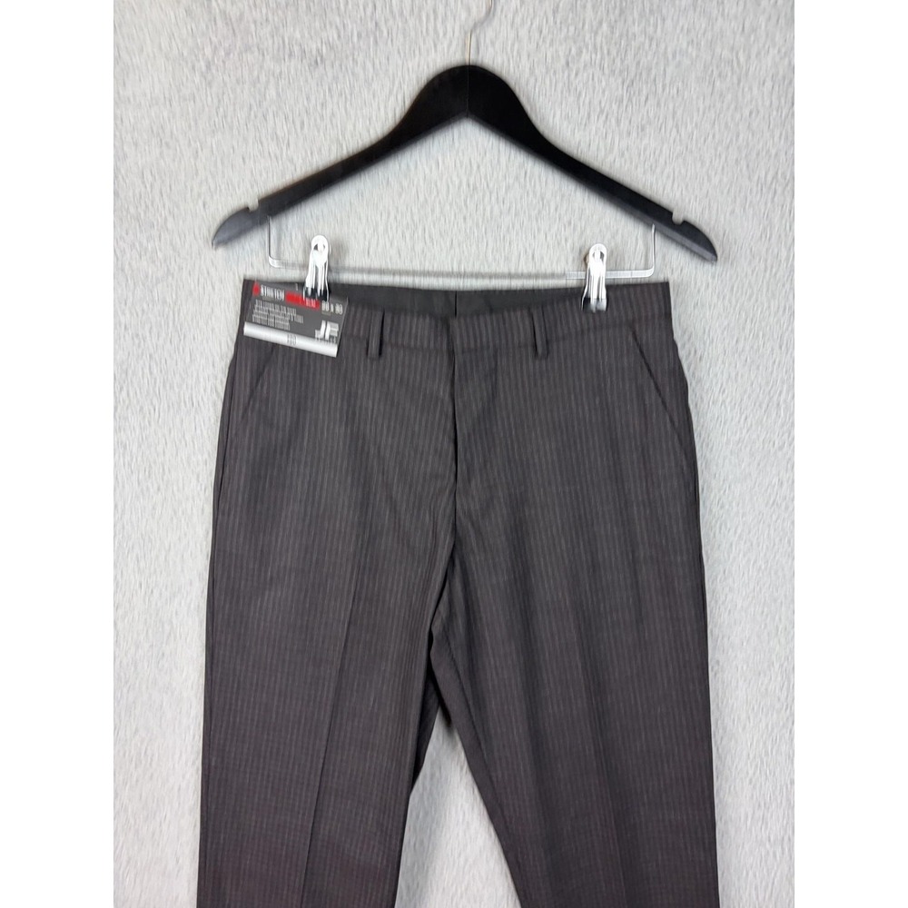 J Ferrar Dress Pants Mens 29x30 Gray Slim Fit Stretch Check Business New Mens